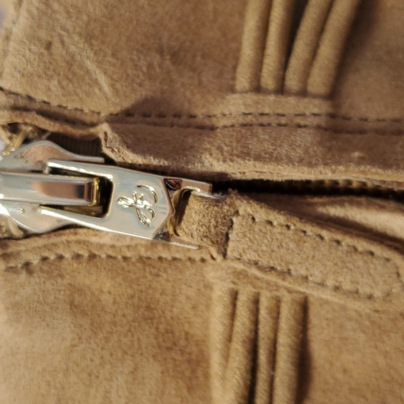 Sam Edelman  Beige Suede  Fringed Marion Ankle Booties Heels - Picture 7 of 9